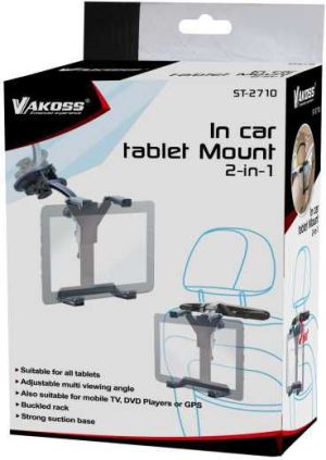 Uchwyt Vakoss 2w1 Na Zagłówek I Szybę Czarny (ST-2710) 2