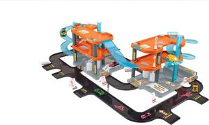 Mochtoys Parking 3 poziomy garaż samochodzik znaki drogowe 1
