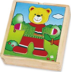 Viga Viga Drewniane Puzzle Układanka Edukacyjna Ubierz Misia Chłopca 2