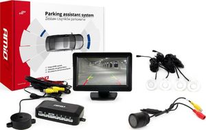 AMiO Zestaw czujników parkowania tft 4,3  z kamerą hd-301-ir 4 sensory białe 1