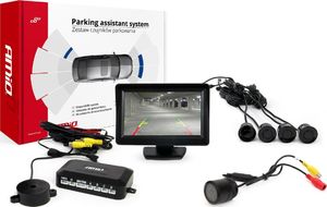 AMiO Zestaw czujników parkowania tft 4,3  z kamerą hd-301-ir 4 sensory czarne 1