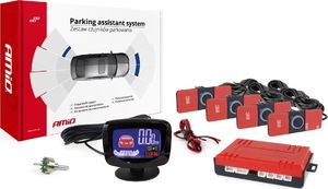AMiO Zestaw czujników parkowania cofania led-graf 4 sensory czarne 19mm truck 1