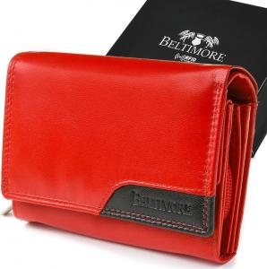 Beltimore Damski portfel skórzany czerwony duży RFiD Beltimore 036 1
