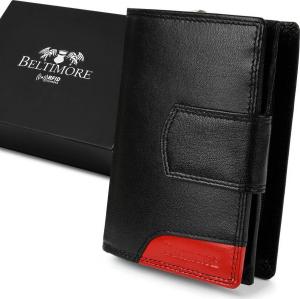Beltimore Damski skórzany portfel duży pionowy RFiD czarny BELTIMORE 039 1