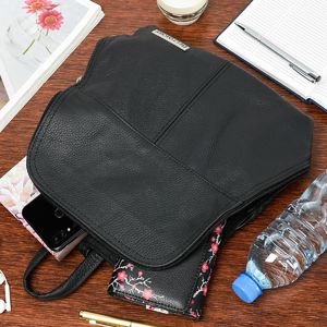 Krateczka czarna- ZGRABNA DAMSKA TOREBKA PLECACZEK SKÓRZANA ORYGINALNA 021 3