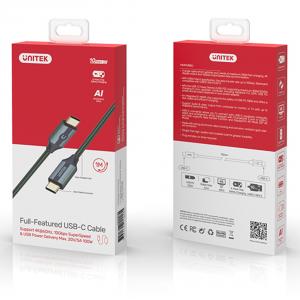 Kabel USB Unitek USB-C - USB-C 1 m Szary (C14079GN) 4