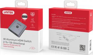 Unitek Dwukierunkowy przełącznik HDMI 2.0 4K 2na1 2