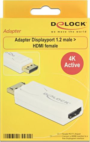 Adapter AV Delock DisplayPort - HDMI biały (65580) 2