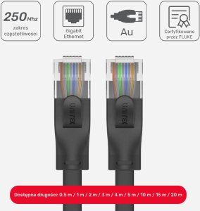 Unitek Kabel sieciowy płaski UTP Ethernet Cat.6 2m (C1810GBK) 4