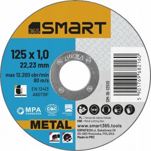 Smart tarcza do cięcia metalu płaska 125x1,0mm smart 1