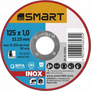 Smart Tarcza do cięcia stali nierdzewnej Inox 125x1,0mm (SM-16-12510S) 1