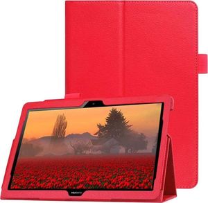 Etui na tablet Alogy Etui obudowa Alogy stojak do Huawei MediaPad T5 10.1 Czerwone + Szkło Alogy uniwersalny 2
