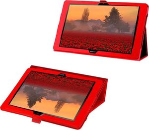 Etui na tablet Alogy Etui obudowa Alogy stojak do Huawei MediaPad T5 10.1 Czerwone + Szkło Alogy uniwersalny 3