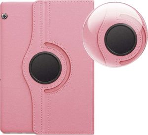 Etui na tablet Alogy Etui obrotowe Alogy 360 do Huawei MediaPad T5 10.1 Różowe + Szkło Alogy uniwersalny 3