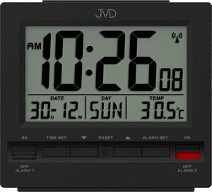 JVD Budzik JVD RB9371.2 Termometr, dwa alarmy, DCF77 uniwersalny 1