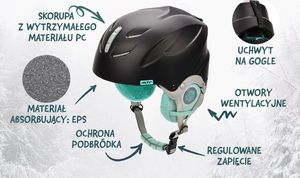 Meteor KASK NARCIARSKI METEOR LUMI czarny/miętowy L 6