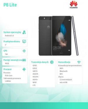 Smartfon Huawei P8 Lite 16 GB Dual SIM Czarny  (95HW73) 2