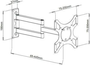 Techly Uchwyt Ścienny do Telewizora/Monitora 19-37 Cali 25kg Obrotowy (301450) 3