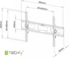 Techly Uchwyt Ścienny  do Telewizora/Monitora 40-65 Cali 60kg Uchylny Slim (301276) 2