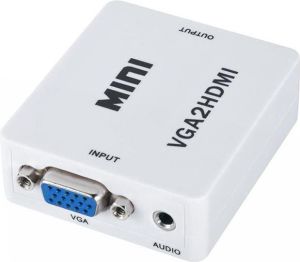 Adapter AV LechPol HDMI - D-Sub (VGA) + Jack 3.5mm biały (KOM0846) 1