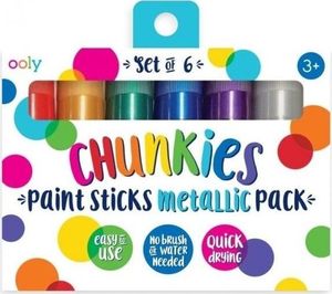 Kolorowe Baloniki Farby w kredce Chunkies Paint Sticks Metallic 6szt 1