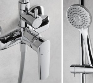 Zestaw prysznicowy KFA Tanzanit z deszczownicą z baterią chrom (5026-910-00) 4