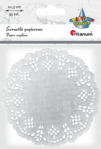 Titanum Serwetki papierowe okrągłe 11,5cm srebrne 35szt. 1
