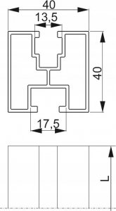 Baks Profil aluminiowy PAL40H40/3,3 894633 5
