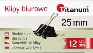 Titanum Klipy biurowe 25mm 12szt (397823) 1