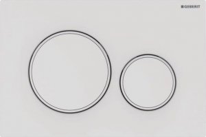 Przycisk spłukujący Geberit Przycisk uruchamiający Sigma20, przedni, biały mat-biały-biały mat, easy-to-clean [1/10] 2