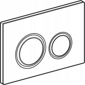 Przycisk spłukujący Geberit Przycisk uruchamiający Geberit Sigma21, przedni, szkło białe, pierścienie: czarny chrom [1] 1