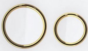 Przycisk spłukujący Geberit Przycisk uruchamiający Geberit Sigma21, przedni, szkło białe, pierścienie: mosiądz [1] 1
