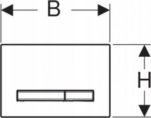 Przycisk spłukujący Geberit Przycisk uruchamiający Geberit Sigma50, przedni, biały, przyciski: czarny chrom [1] 3