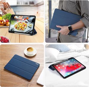 Etui na tablet Dux Ducis DUX DUCIS Domo składany pokrowiec etui na tablet z funkcją Smart Sleep podstawka iPad Air 2020 niebieski (brak Smart Sleep) uniwersalny 10