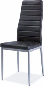 Selsey Krzesło tapicerowane Lastad czarne na satynowej podstawie 1