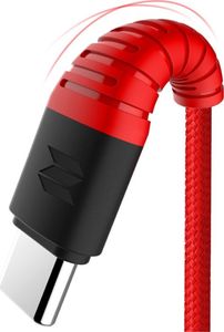 Kabel USB Rock Space USB-A - USB-C 1 m Czerwony (02197) 1