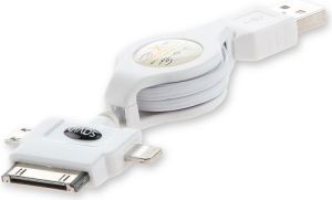 Kabel USB Savio SAVIO CL-72, USB- Lightning, Apple 30pin,micro USB, 0.8m, biały 1