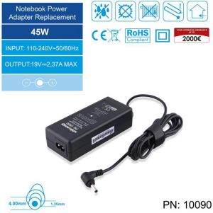 Zasilacz do laptopa Whitenergy 19V/2.37A 45W Wtyczka 4.0x1.35mm Czarny (10090) 4