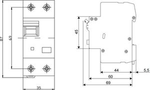 SEZ Krompachy Wyłącznik różnicowo-prądowy SEZ TYP A 25A 300mA 2P 10kA VDE 5272 3