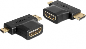 Adapter AV Delock HDMI Micro - HDMI Mini - HDMI czarny (65446) 1
