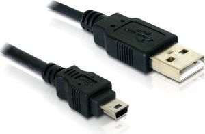 Kabel USB Delock USB-A - miniUSB 1.5 m Czarny (82252) 1