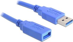 Kabel USB Delock USB-A - USB-A 1 m Niebieski (82538) 1