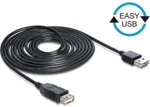 Kabel USB Delock USB-A - USB-A 3 m Czarny (83372) 1