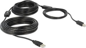 Kabel USB Delock USB-A - USB-A 20 m Czarny (83557) 1