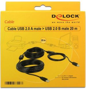 Kabel USB Delock USB-A - USB-A 20 m Czarny (83557) 2