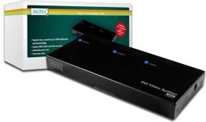 Digitus DIGITUS DVI video/audio splitter 2-Port max. 1920x1200 or 1080p incl. power supply - DS-41211 - 1