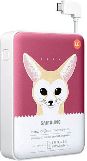 Powerbank Samsung Animal Edition Pink (Fenek), 1xUSB, 1xmicroUSB, różowy (EB-PG850BPEGWW) 2