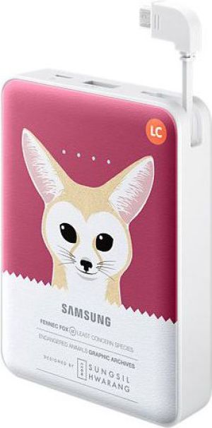 Powerbank Samsung Animal Edition Pink (Fenek), 1xUSB, 1xmicroUSB, różowy (EB-PG850BPEGWW) 3
