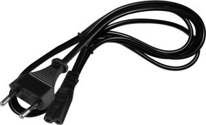 Kabel zasilający Msonic notebook/radio C8 (2 pin), 1,6m, czarny (MLP1015) 1