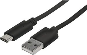 Kabel USB Manhattan USB-A - USB-C 1 m Czarny (353298) 1